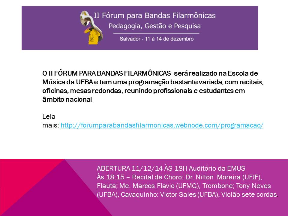 Cartaz Fórum Bandas