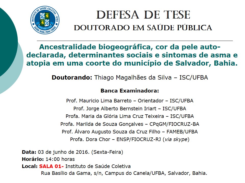 Cartaz Defesa de Dissertação - Thiago Magalhães da Silva