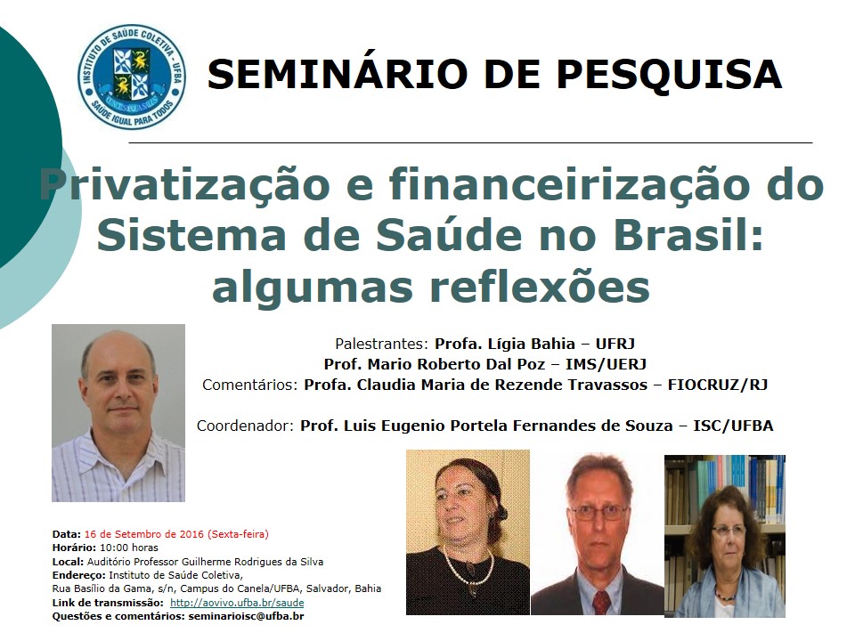 Seminário de pesquisa dia 16 de Setembro de 2016