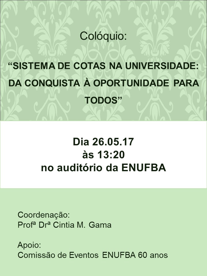 CARTAZ Sistema de cotas na Universidade