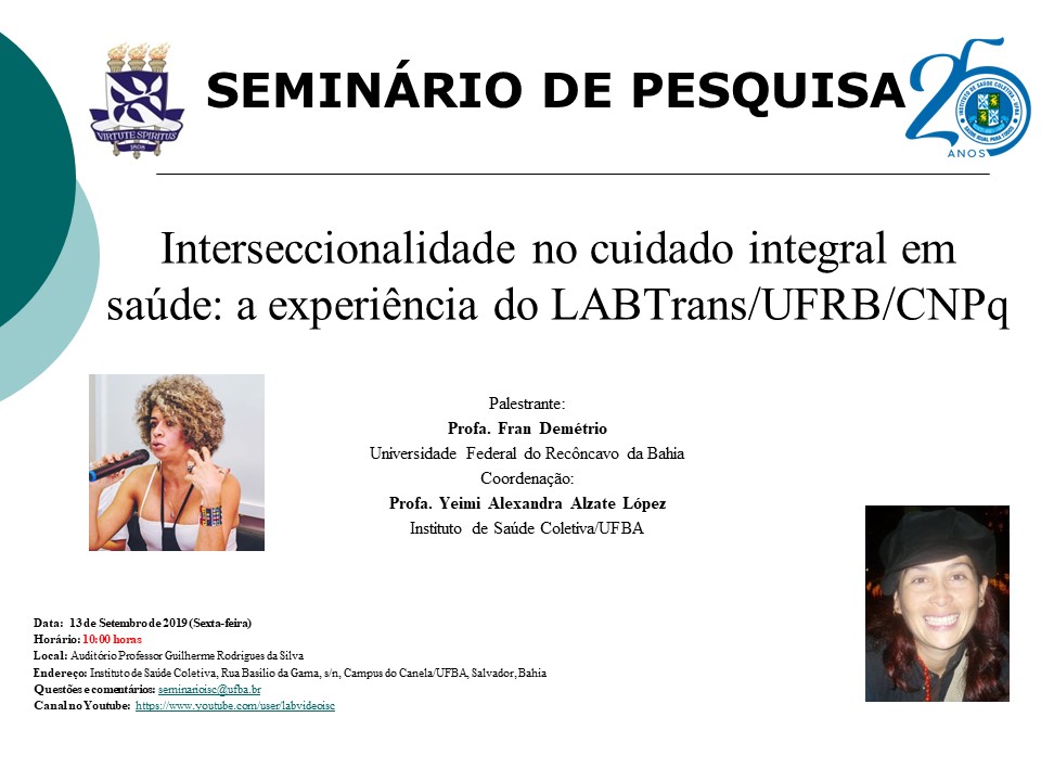 Seminário de Pesquida dia 13 de setembro de 2019