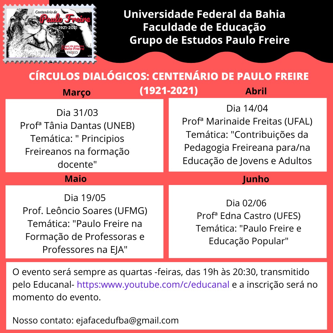 Programação Centenário Paulo Freire_ FACED_UFBA